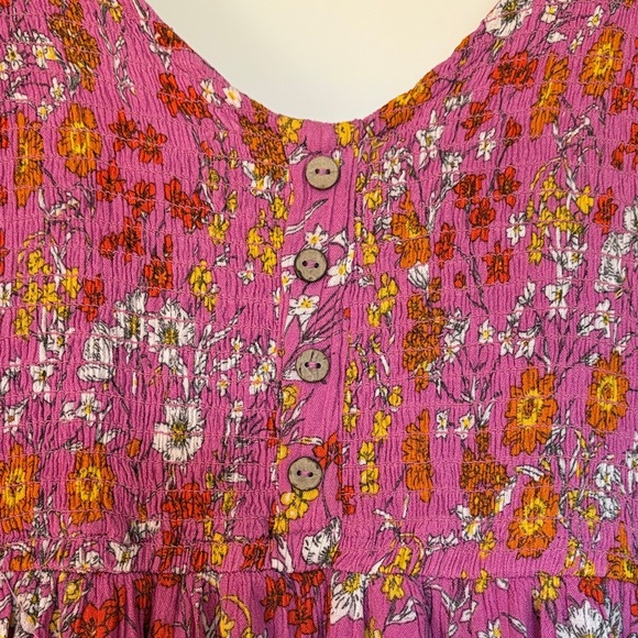 Japna Charming Pink Floral Smocked Sundress Size S - Picture 4 of 10